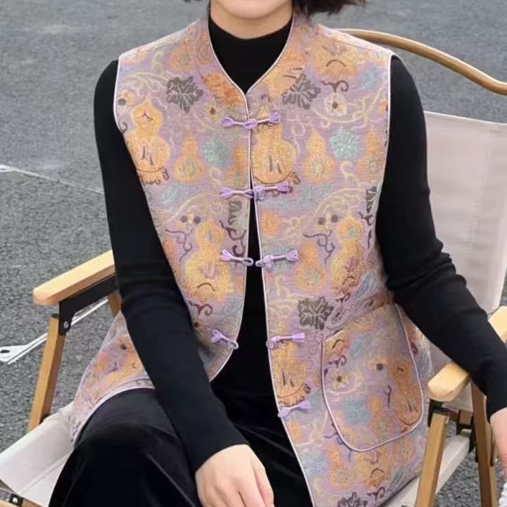3121提花刺绣马夹女士新款民族风时尚国风马甲无袖坎肩 到手价¥666.00