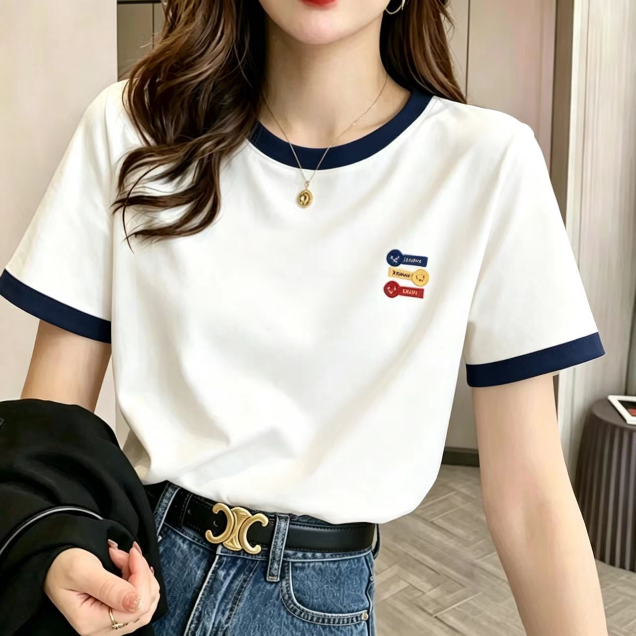夏季新款精梳棉短袖T恤中国风国潮潮流半袖宽松大码MJ 到手价¥10.90