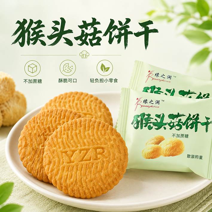 【到手5斤】猴头菇饼干无添加蔗糖零食好物推荐lt 到手价¥7.90