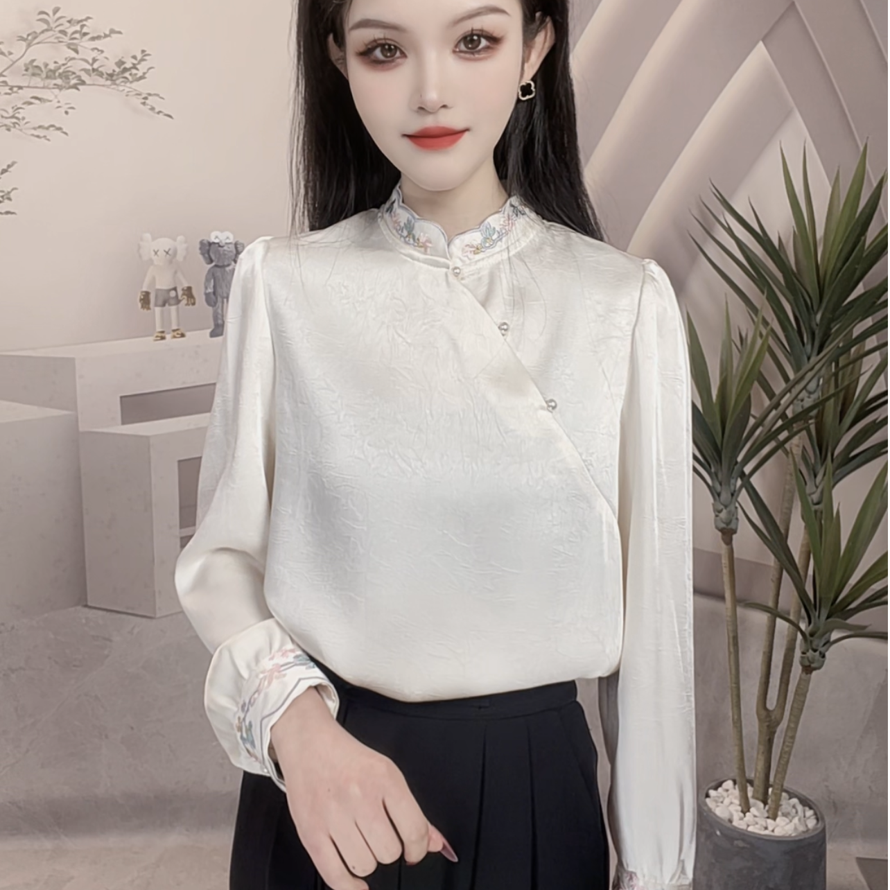 2026春季新款新中式名族风衬衫女设计感百搭女士上衣显瘦衬衣 到手价¥49.99