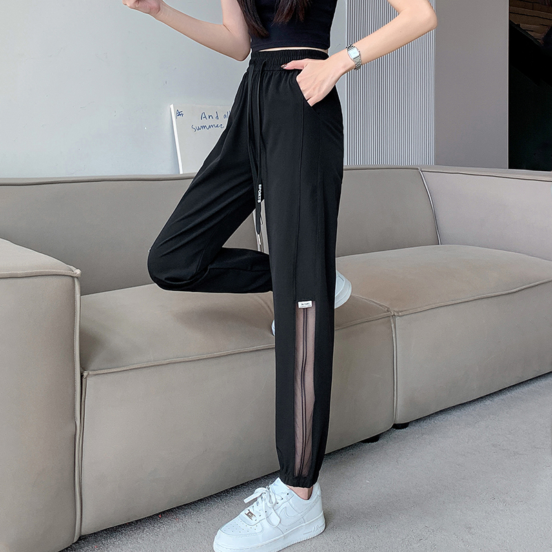 冰丝裤子女薄款宽松束脚速干裤透气运动九分休闲裤2025新款裤子F 到手价¥29.90