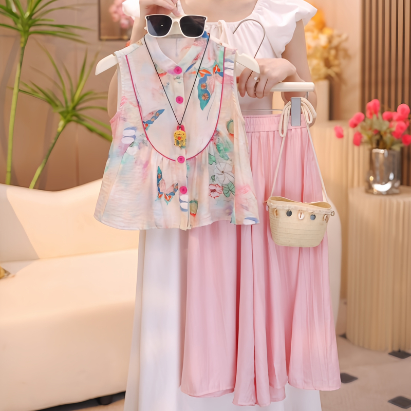 女童夏装2026新款设计师款新中式国风套装古风儿童汉服女孩衣服 到手价¥39.80