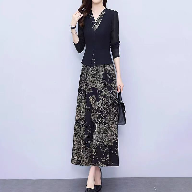 【衣雅优选】早春新款弹力优雅拼接假两件气质款连衣裙8124-1274# 到手价¥39.90