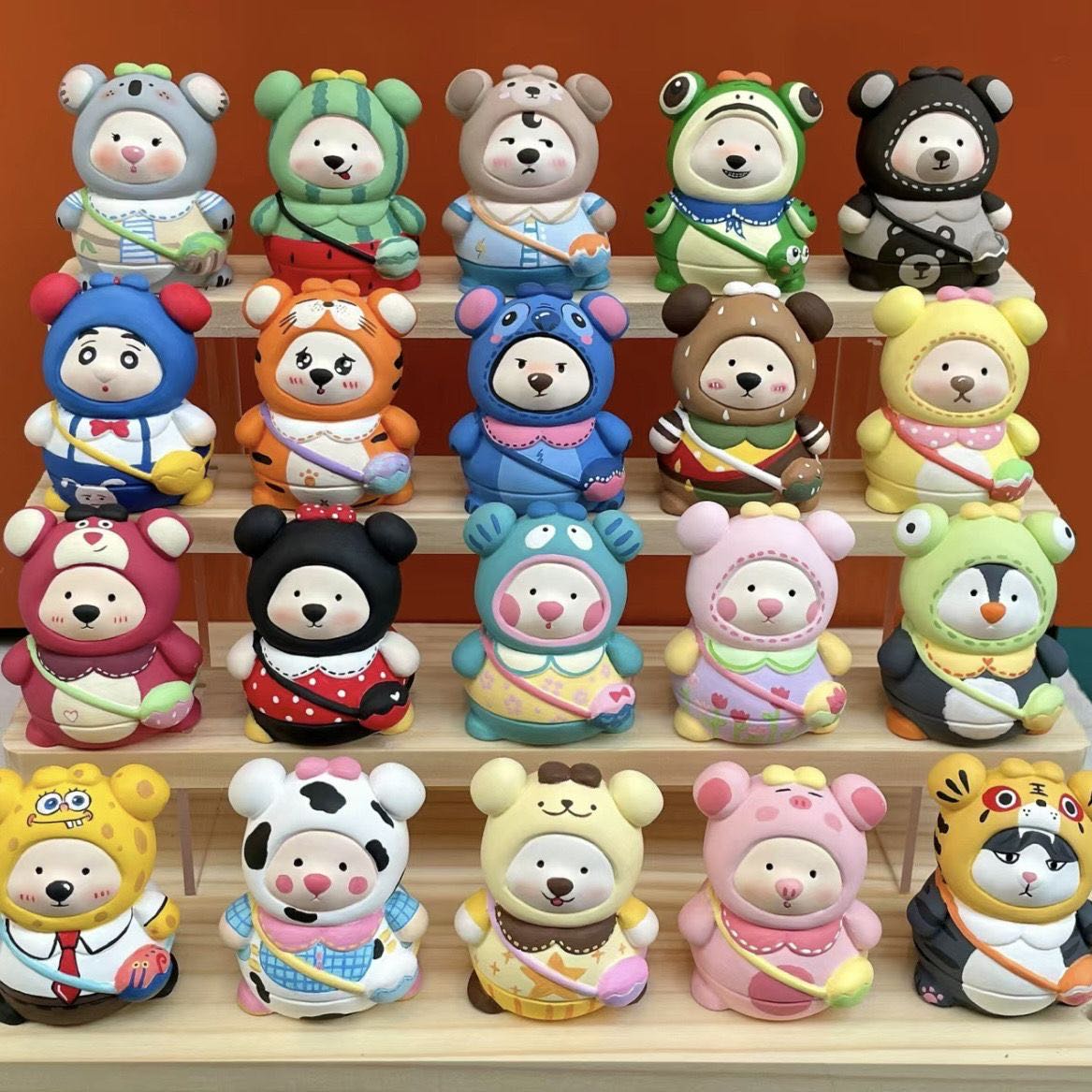 【9.9发20个】送颜料3D石膏娃娃背包小熊儿童手工diy涂鸦石膏娃娃 到手价¥9.99
