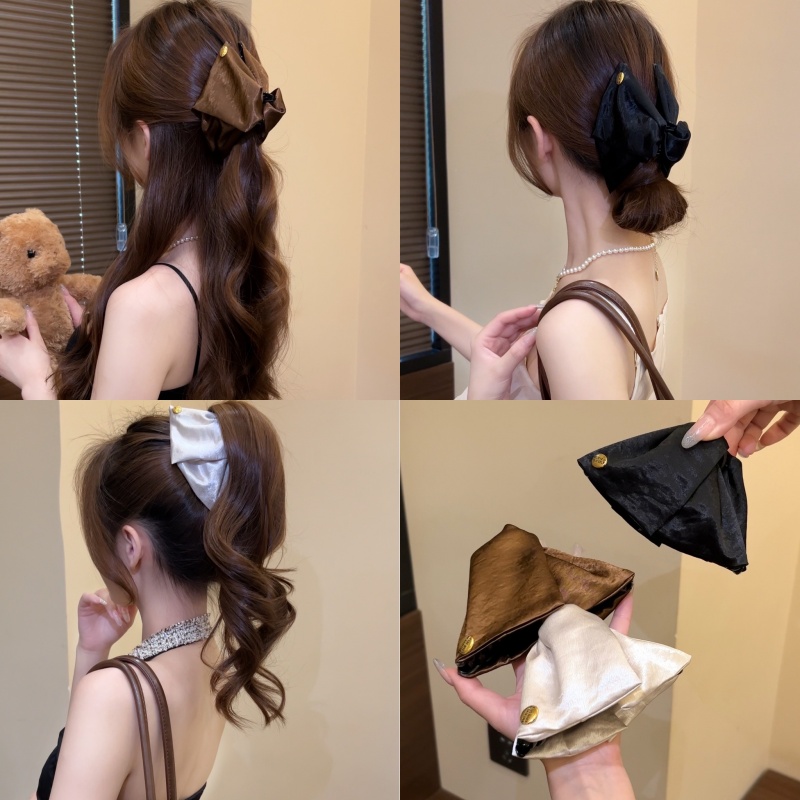 简约法式布艺复古蝴蝶结发夹女高级感发卡后脑勺发饰鲨鱼夹头饰 到手价¥12.80