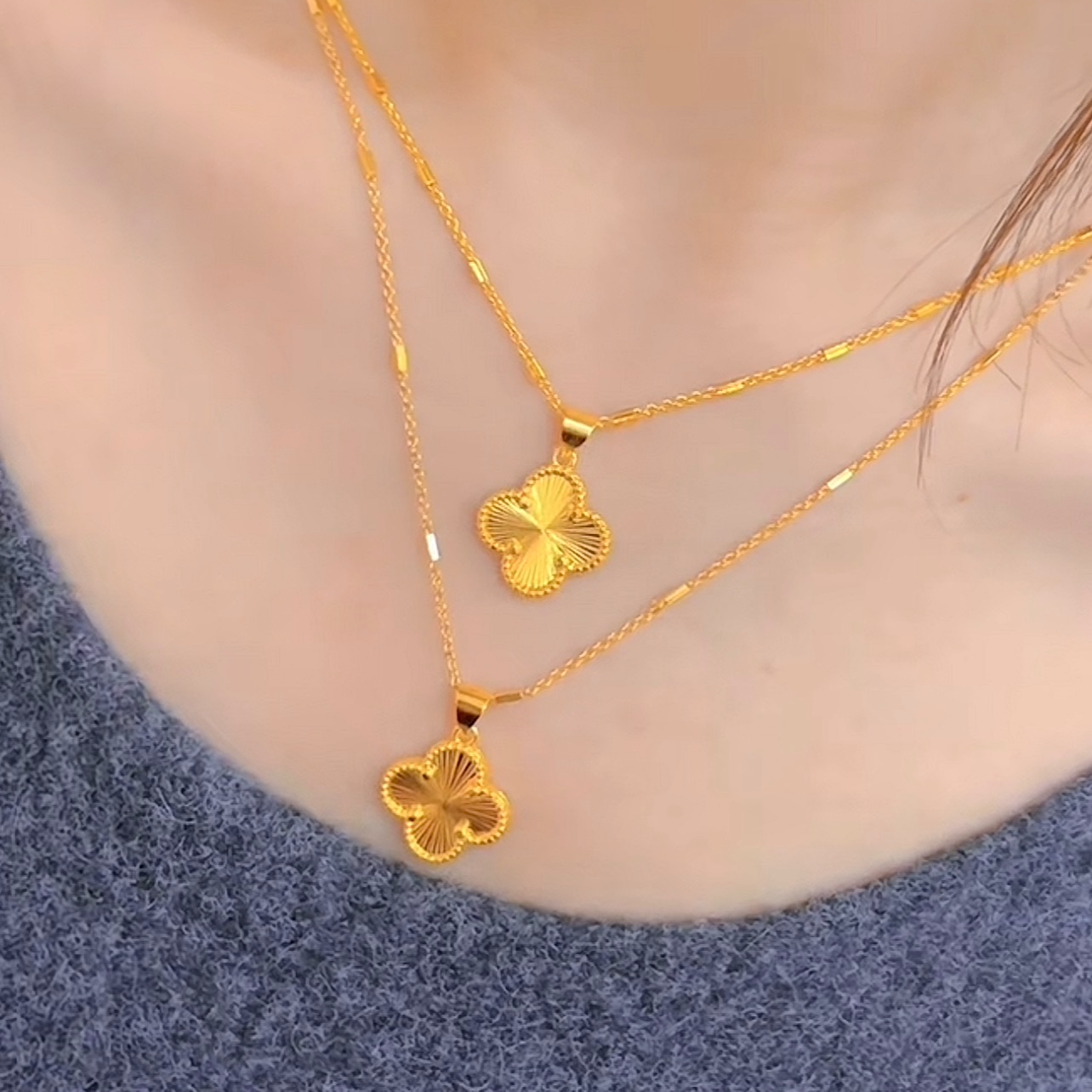 茉莉蜜茶8381铜合金四叶草项链 到手价¥45.00