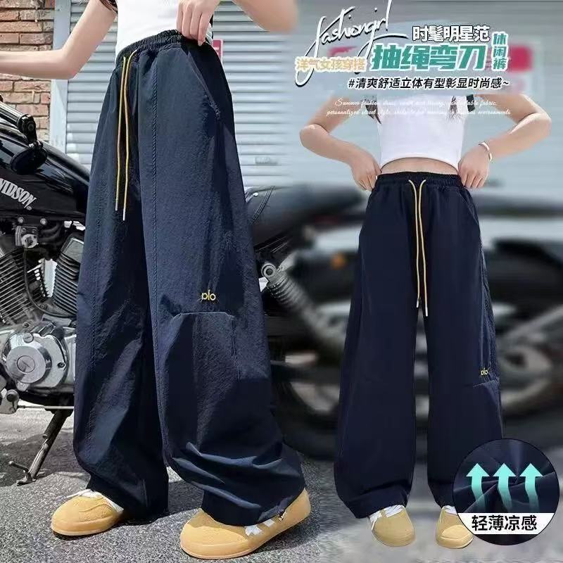 女童裤子夏季新款2026新款冰感速干防蚊裤炸街防晒宽松休闲阔腿裤 到手价¥21.80
