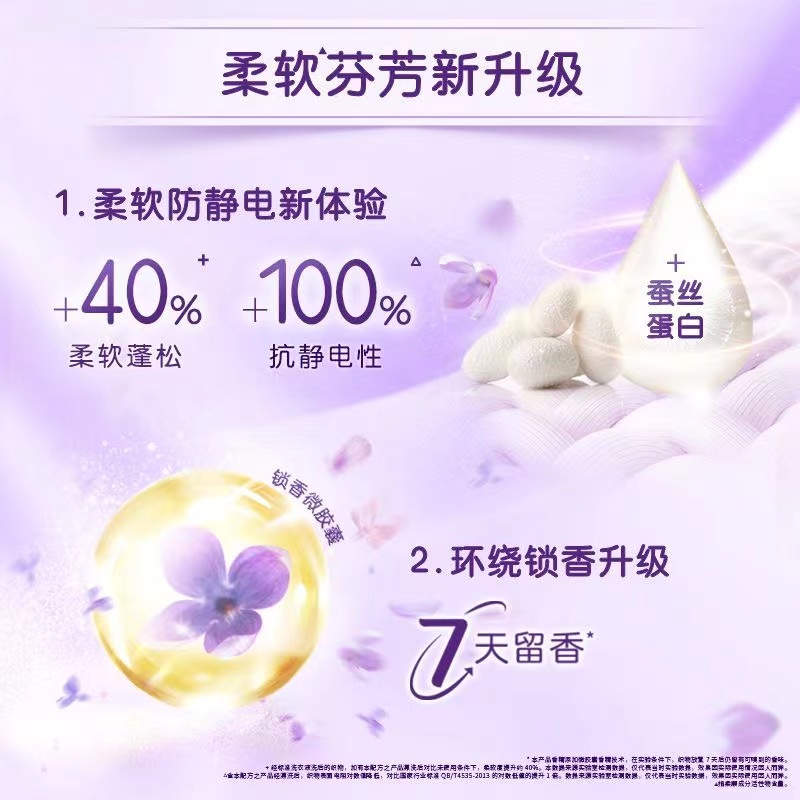 金纺柔顺剂2.8斤瓶袋护理剂柔软护色去静电持久留香非洗衣液BD 图片 6