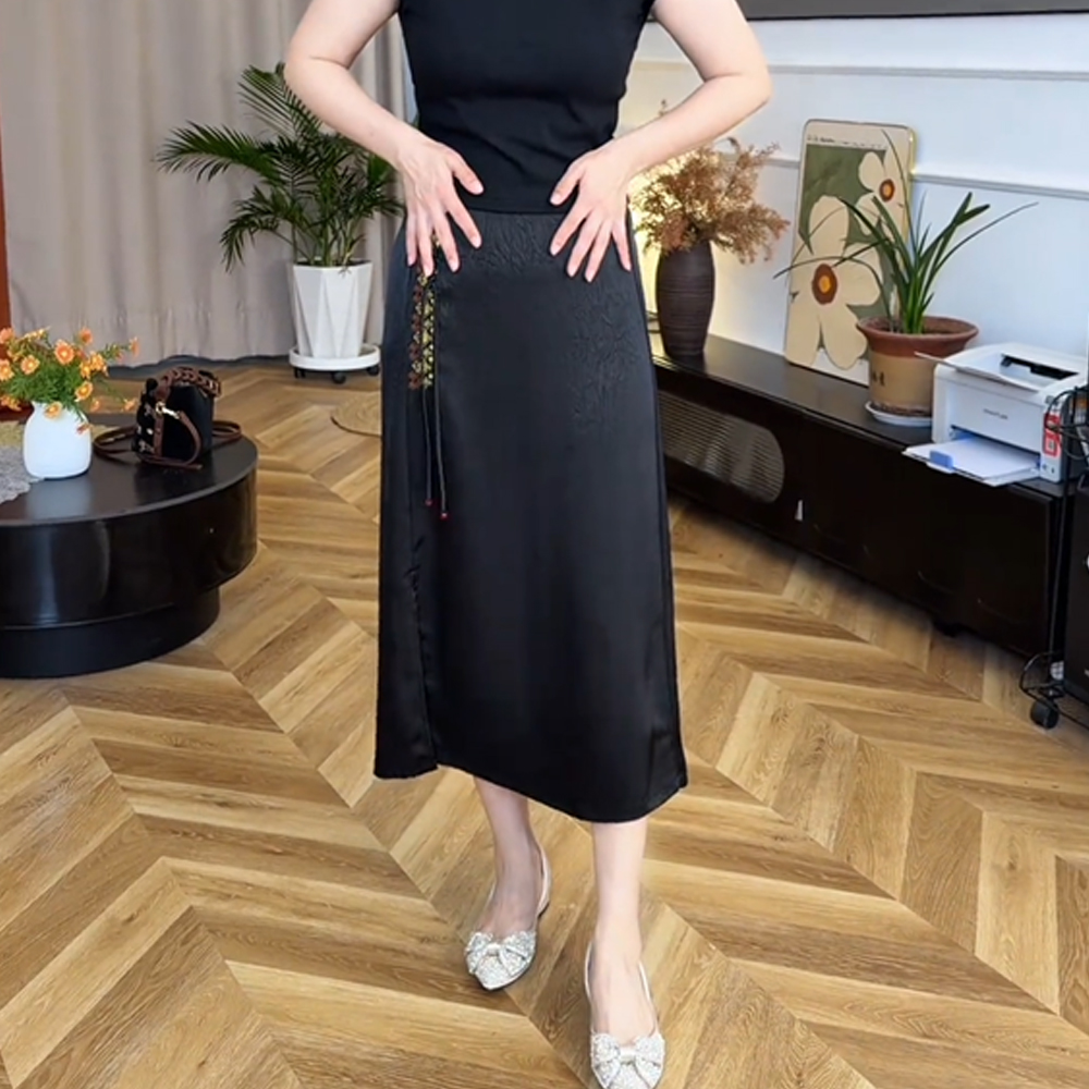 新中式国风复古旗袍半身裙2026夏季新款气质提花直筒裙子夏装 到手价¥39.90