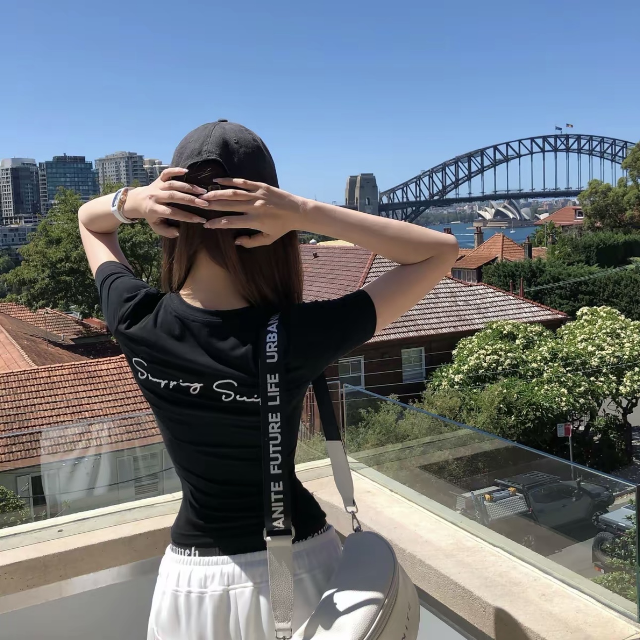 夏季圆领修身印花打底衫显瘦字母褶皱短款T恤网红印花女 到手价¥26.90