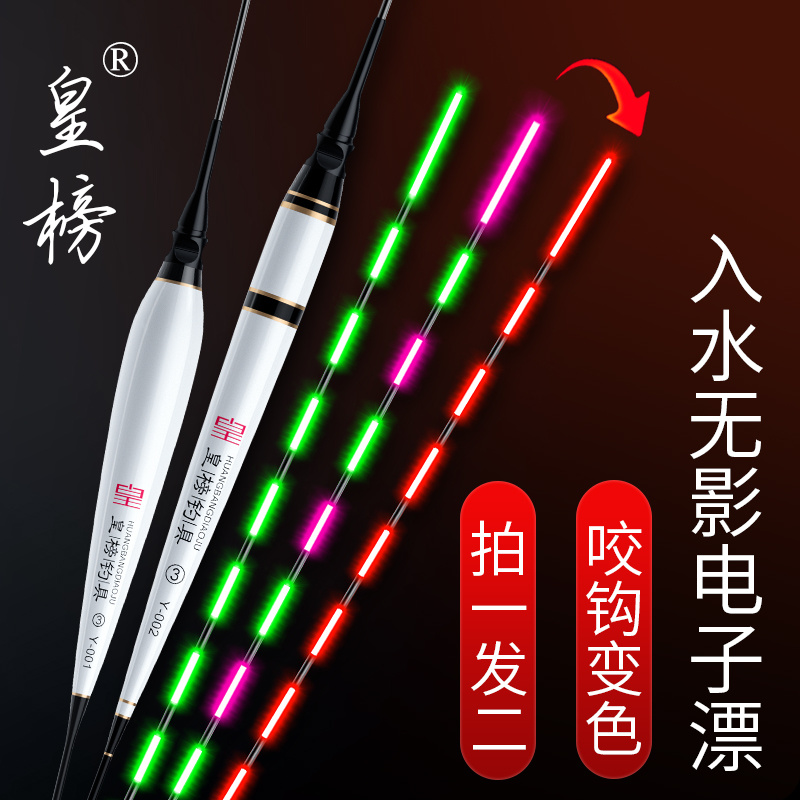 （两支装）皇榜夜光漂高灵敏水下无影咬钩变色电子漂夜钓漂浮漂 到手价¥9.90