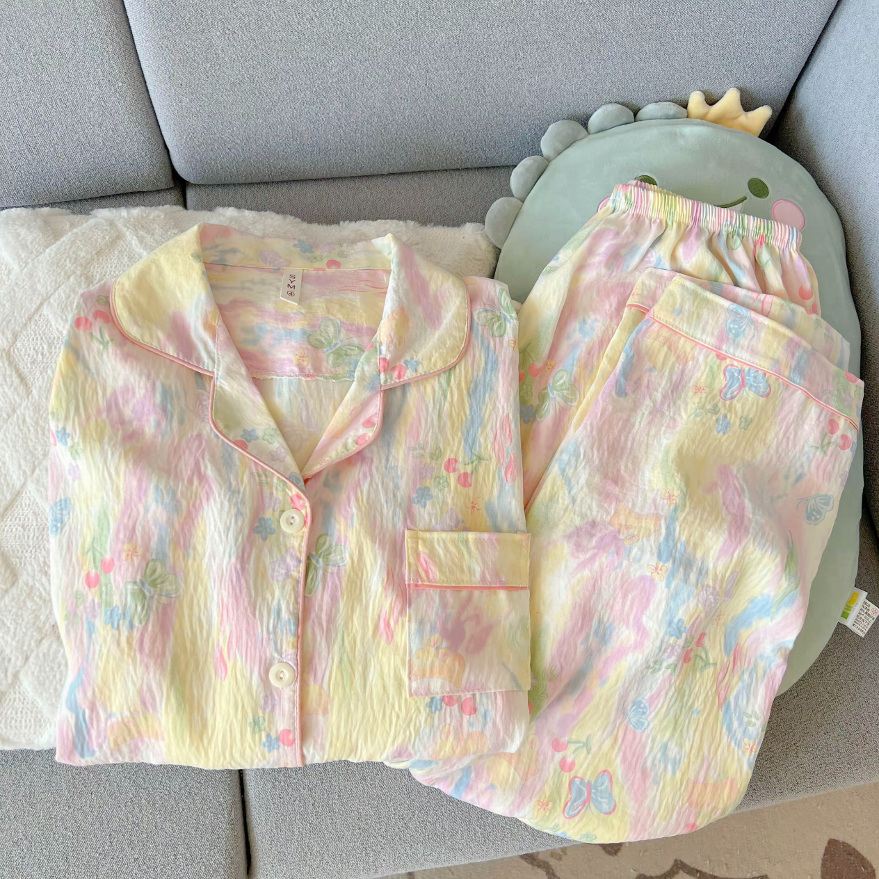 翻领长袖长裤睡衣女云朵棉甜美家居服服套装811 到手价¥27.90
