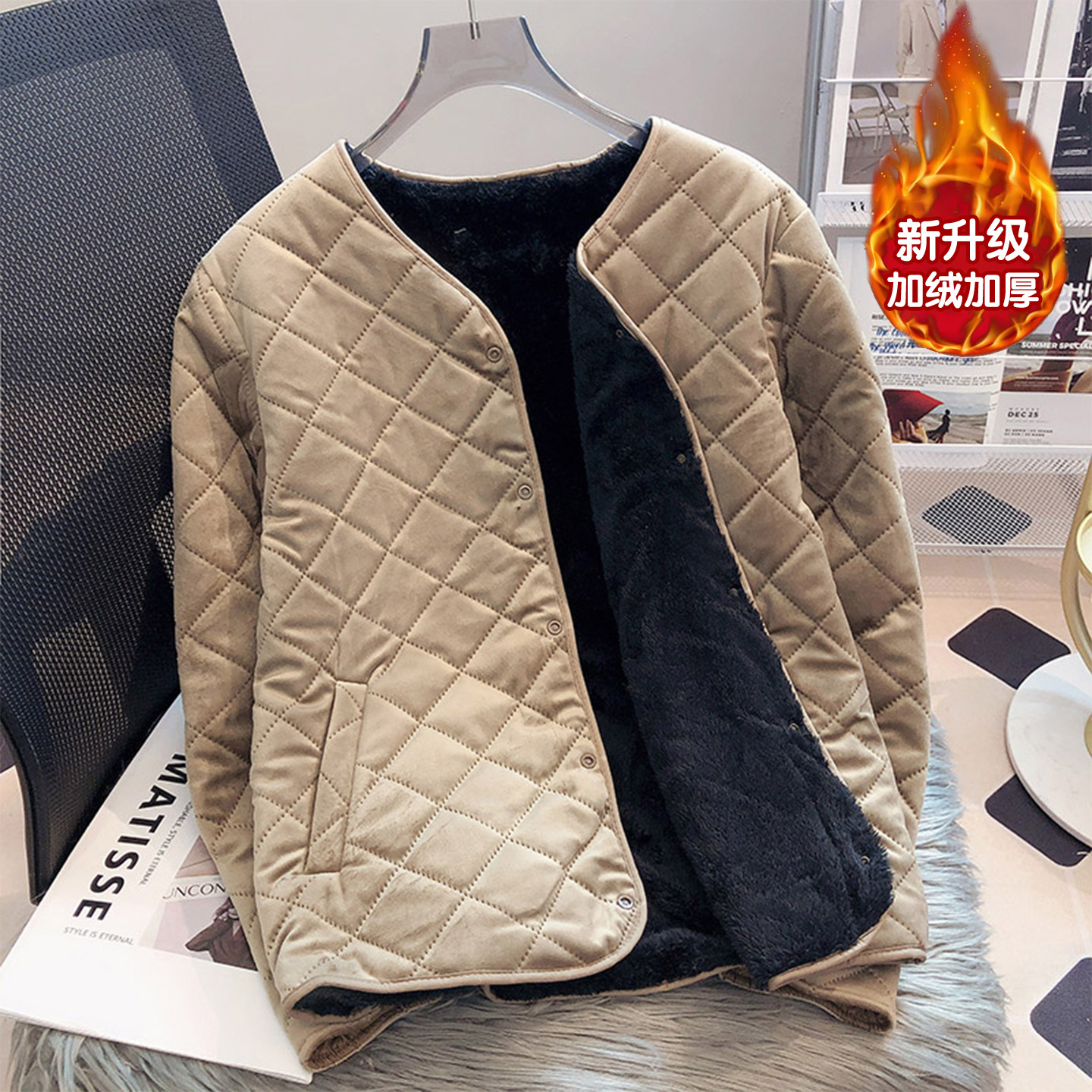 校服神器男初高中生棉衣冬季保暖内胆加厚羽绒棉袄自习防寒棉服潮