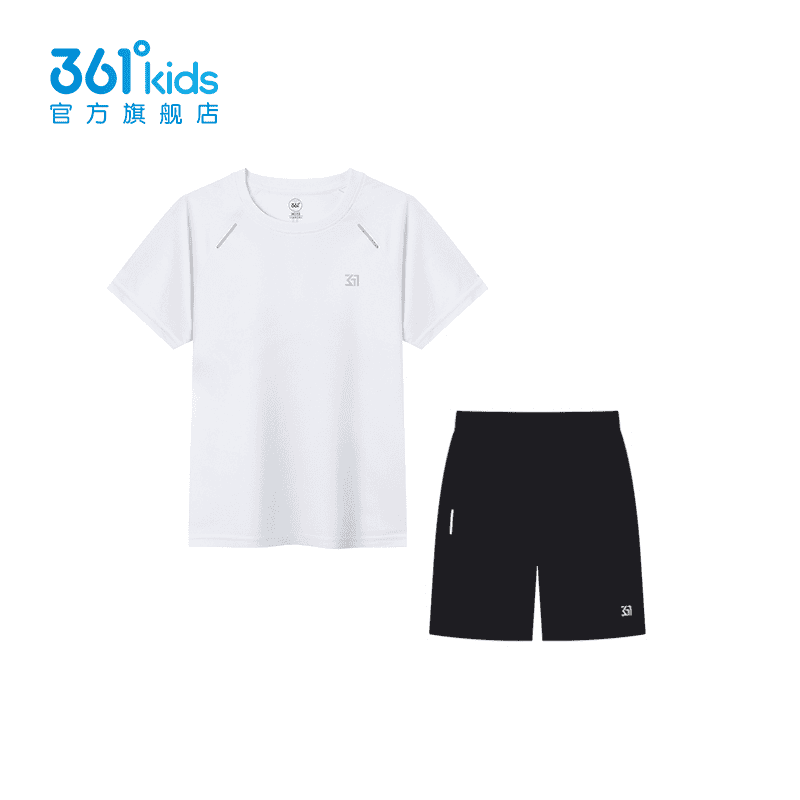 【迅干组合套】361°夏季男女同款短袖短裤迅干两件套N32421207A 到手价¥76.00