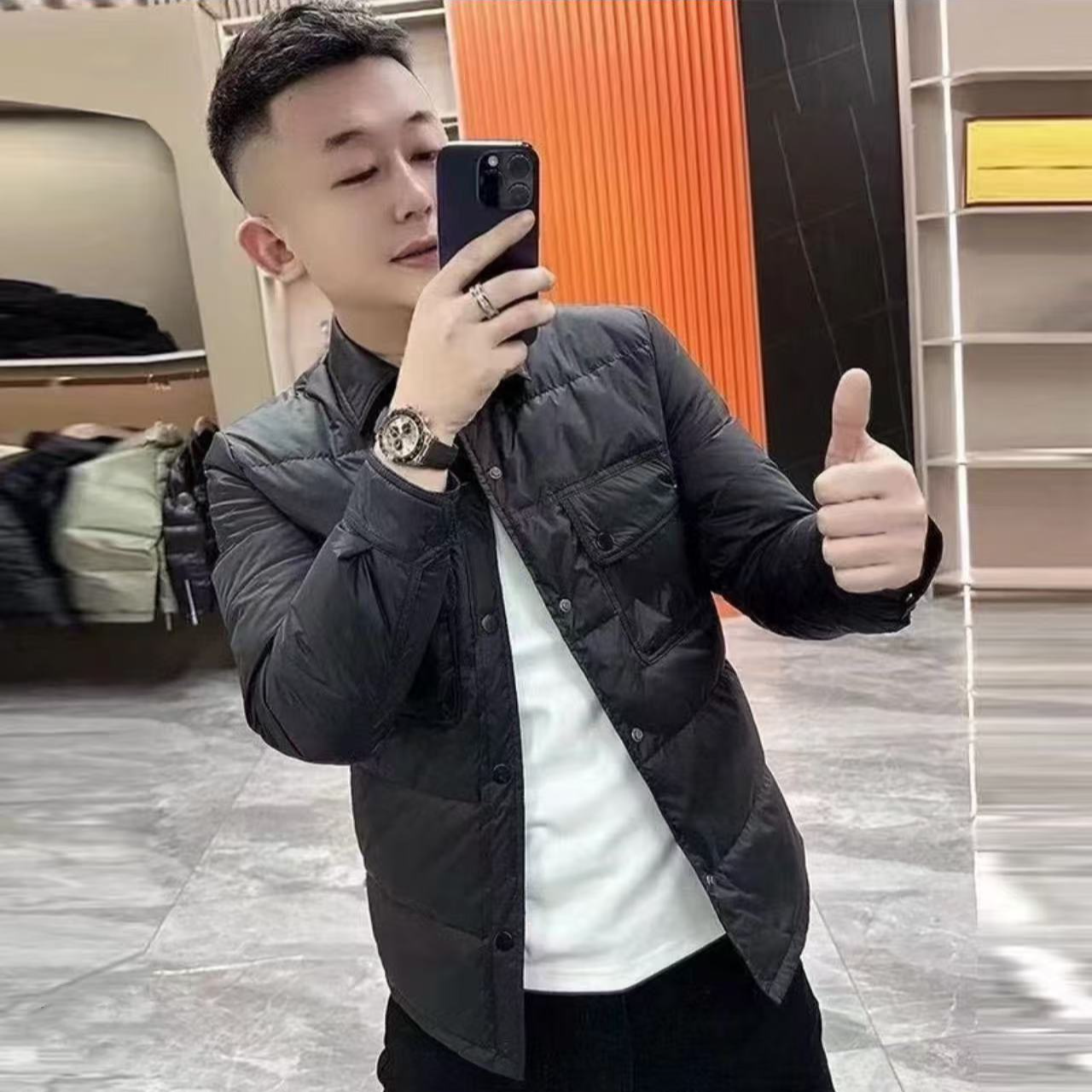 秋冬网红百搭轻薄保暖男士棉衣时尚休闲修身韩版加棉短款外套棉服 到手价¥148.00