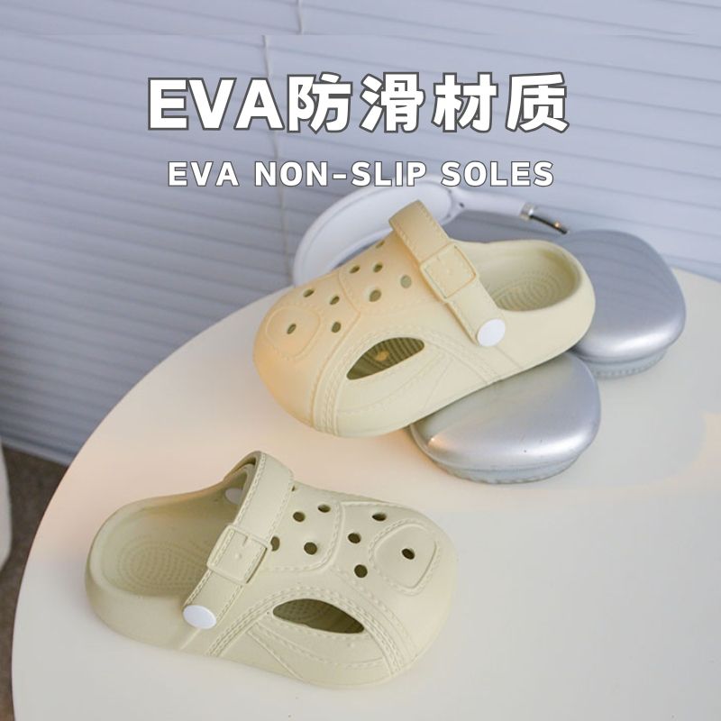 儿童EVA踩屎感洞洞鞋小羊外穿沙滩拖鞋包头凉拖【灰太狼优选】 图片 3