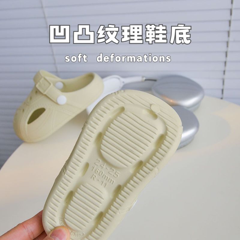 儿童EVA踩屎感洞洞鞋小羊外穿沙滩拖鞋包头凉拖【灰太狼优选】 图片 4