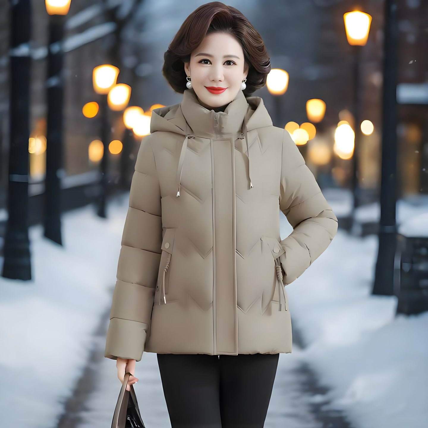 小个子妈妈装棉袄冬季时尚棉服女中老年加厚棉衣宽松大码短款外套 到手价¥139.00
