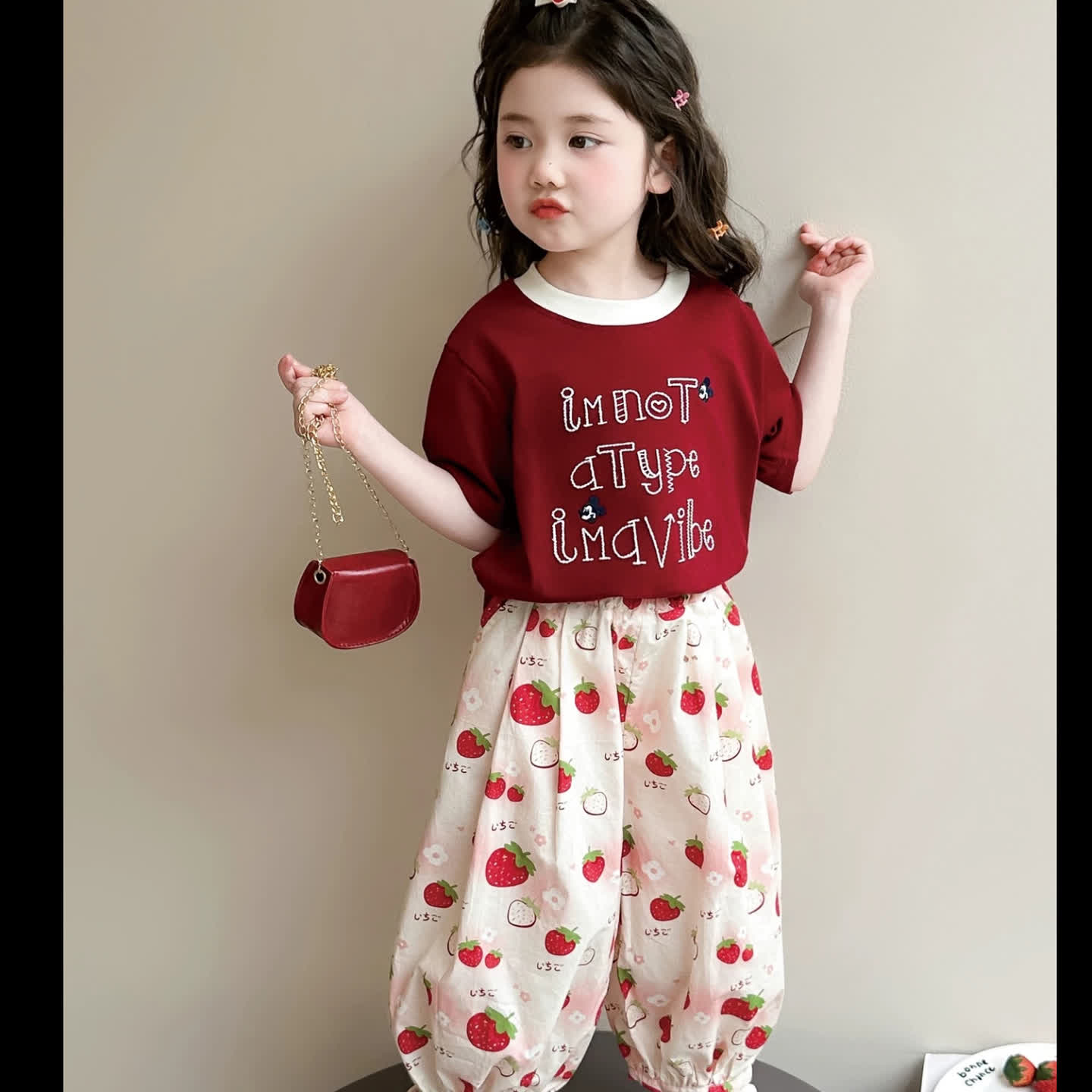 儿童短袖长裤夏季女童套装中小童防蚊灯笼裤大童卡通小女孩两件套 到手价¥9.90