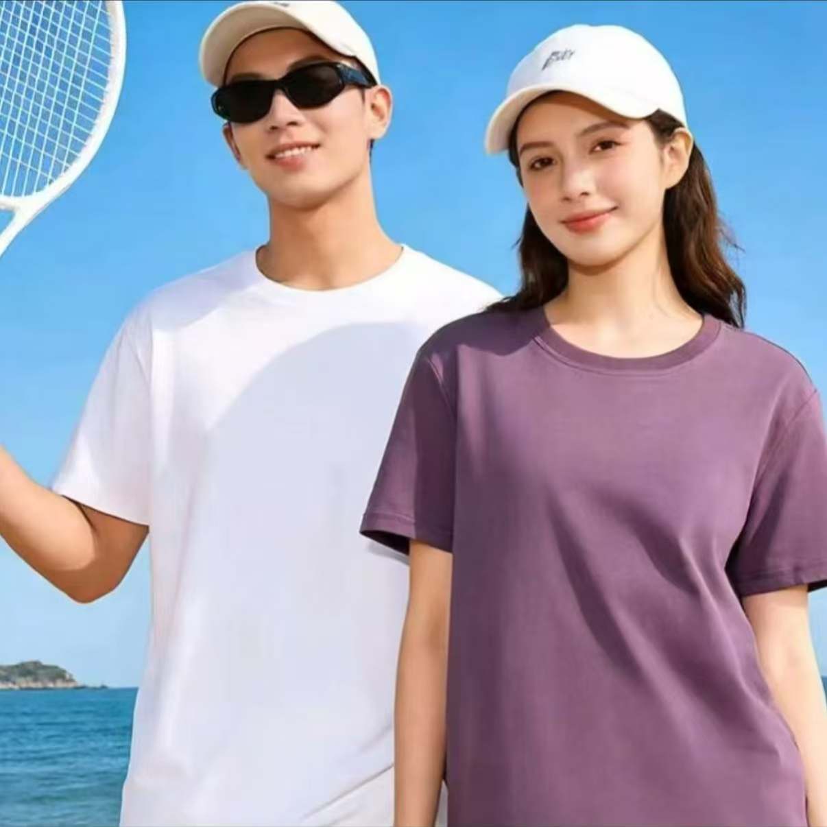 【纯色】迪桑棉短袖纯色T恤打底男女情侣宽松清爽速干短袖TOT 到手价¥9.99