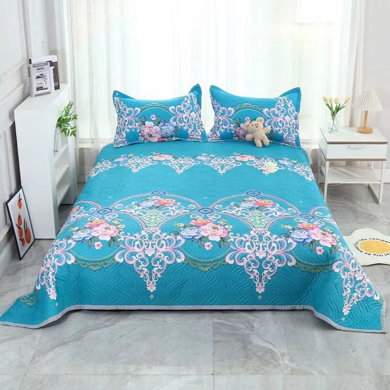 SH【现货速发】雪花棉四季通用大床盖三层夹棉两面可用三件套 到手价¥19.99