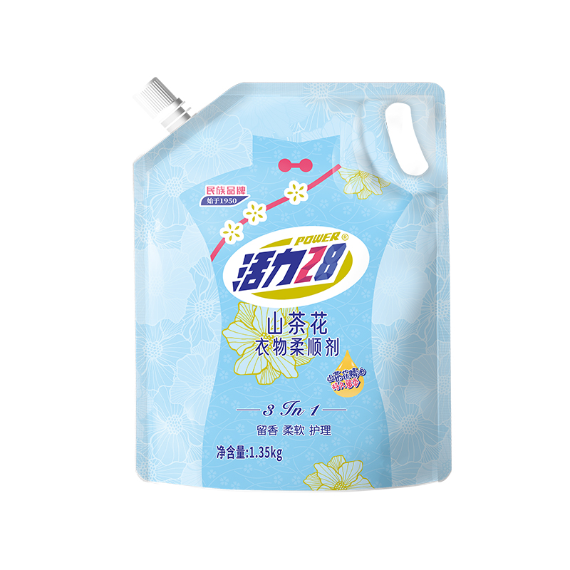 活力28山茶花柔顺剂袋装留香柔软护理防静电1.35kg 图片 6