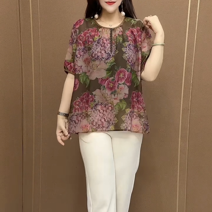 【现货+运费险】2026新款印花妈妈装春装爆款时尚百搭女装打底衫 到手价¥39.90