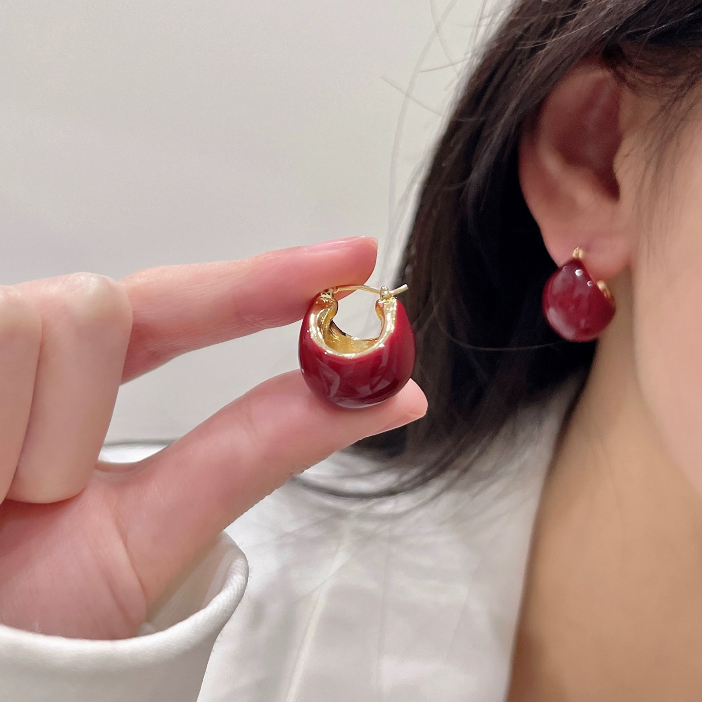铜合金耳饰复古焦糖滴釉圆球耳环女轻奢高级感耳钉 到手价¥9.99