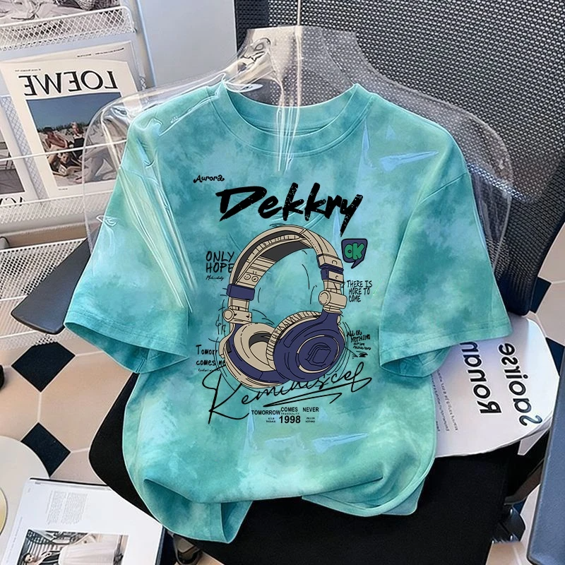 男童100%纯棉美式复古潮牌高街痞帅扎染短袖T恤男夏半袖上衣体恤 到手价¥29.90