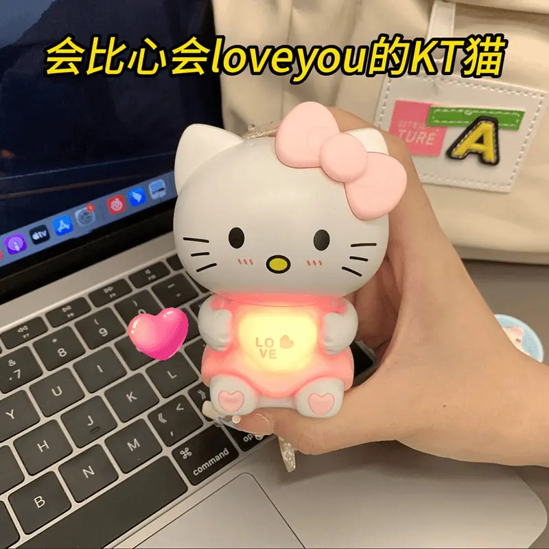 比心KT猫会说i love you发声发光表白玩具玉桂狗凯蒂猫礼物挂件 到手价¥14.90