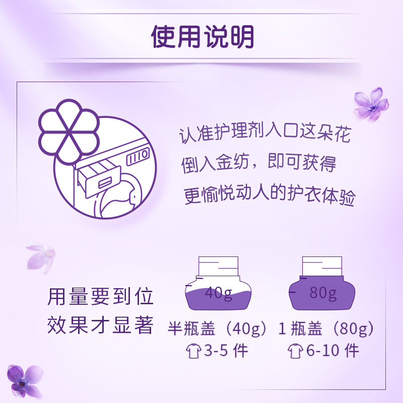 Comfort金纺薰衣草柔顺剂护衣防静电柔顺持久留香1kg*2+400g*2 H 图片 4