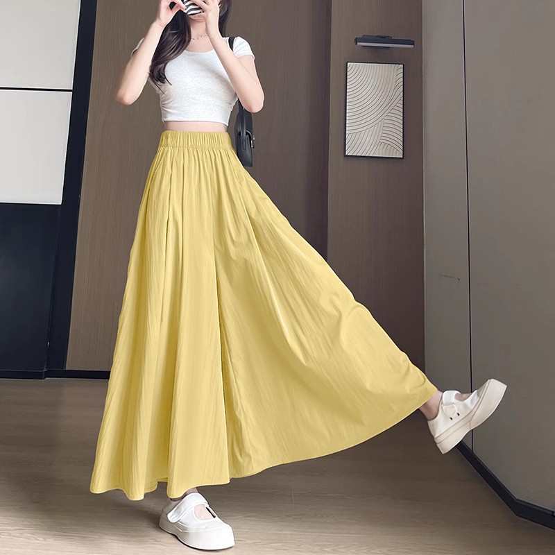 山本裙裤女2026新款夏季薄款高腰a字裙裤小个子九分裤冰丝阔腿裤 图片 6