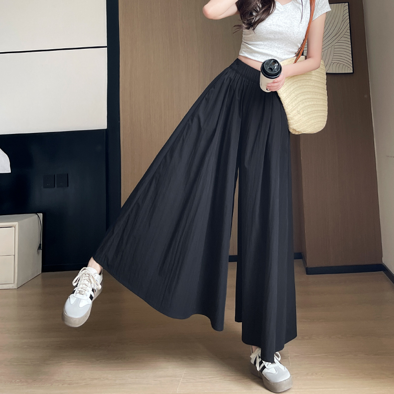 山本裙裤女2026新款夏季薄款高腰a字裙裤小个子九分裤冰丝阔腿裤 图片 5
