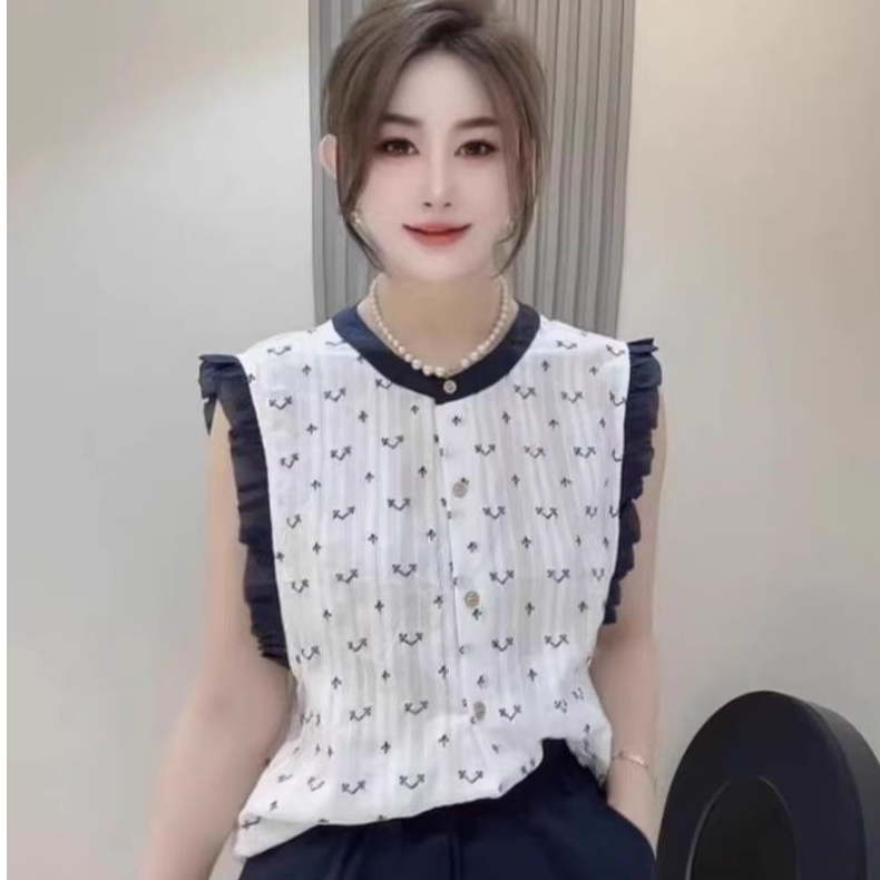 女士洋气上衣2026年夏季新款韩版女装百搭纯色无袖透气100棉0512B 到手价¥29.90