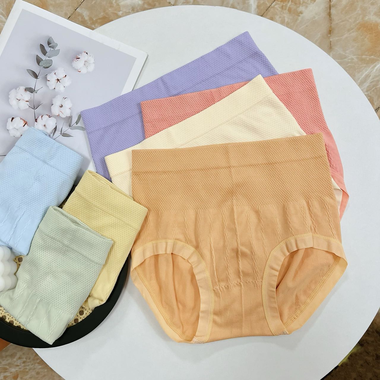 【五条礼袋】高腰收腹艾草温变底裆柔软舒适女内裤80-160斤 到手价¥9.99