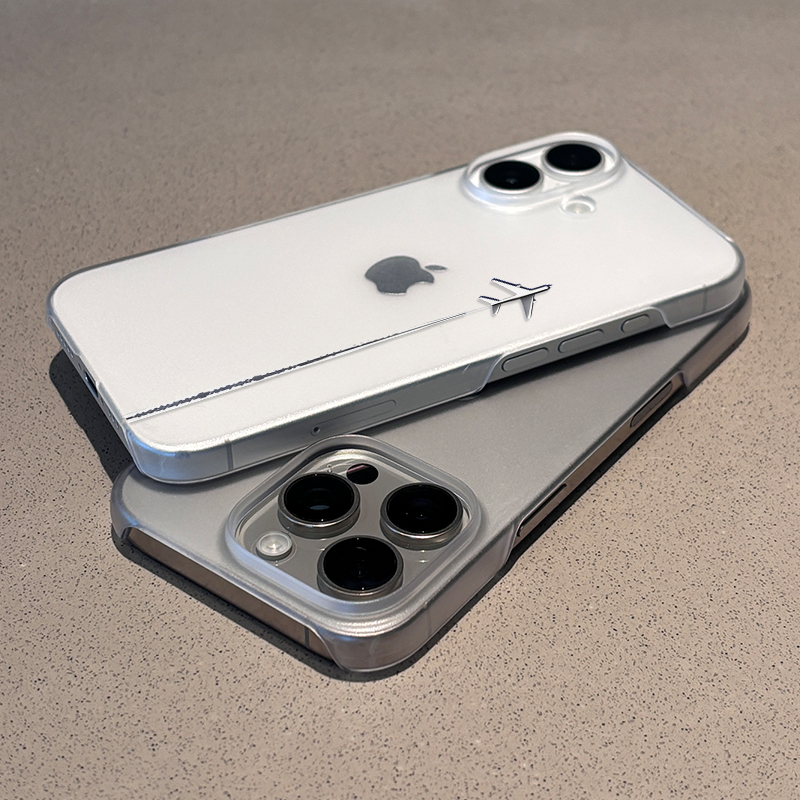 飞机尾迹航线硬壳适用iPhone1716半包手机壳华为vivooppo小米17套 到手价¥2.98