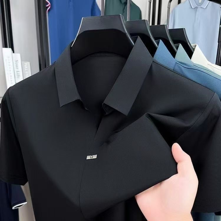专柜男士短袖polo衫冰丝高级面料透气舒服百搭精致版型中年男装 到手价¥39.90
