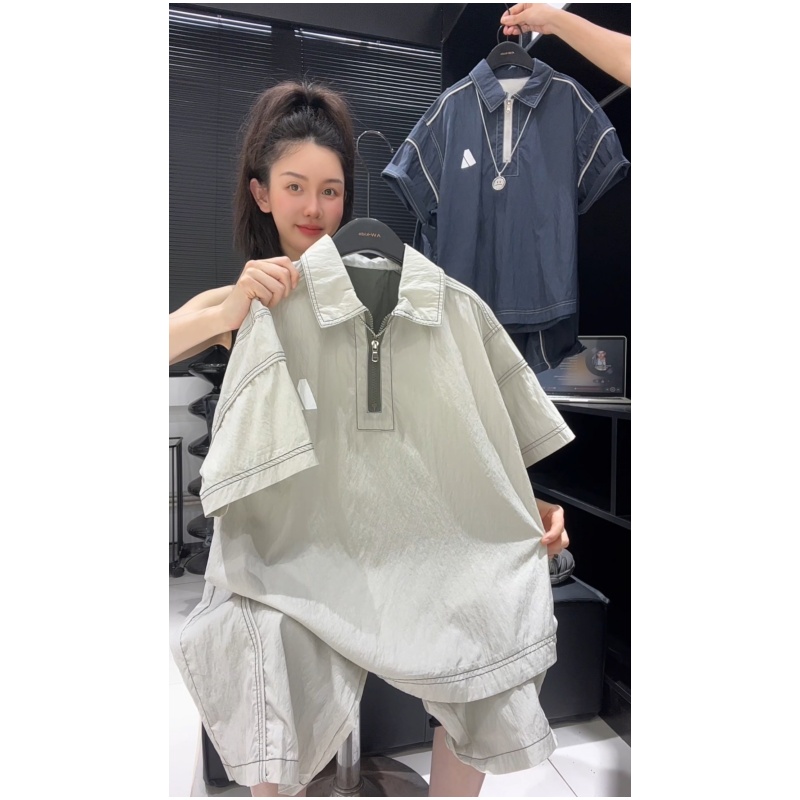 儿童薄款休闲套装2026夏季新款男女童韩版透气潮流拼接上衣中裤潮 到手价¥29.90