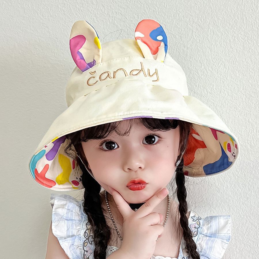儿童春夏大帽檐遮阳帽女童洋气可爱防紫外线太阳防晒帽双面可戴 到手价¥29.90