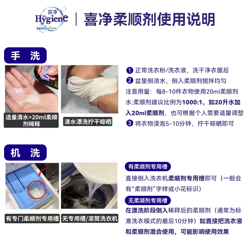 【达人】泰国进口Hygiene喜净浓缩柔顺剂洗衣留香持久防静电 图片 3