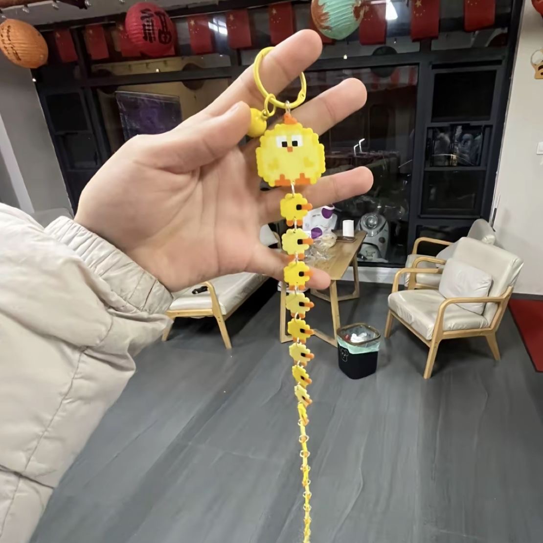 【TN】小鸡咯咯哒仿拼豆亚克力挂件黄色小鸡可爱亚克力包挂件DIY 到手价¥3.99