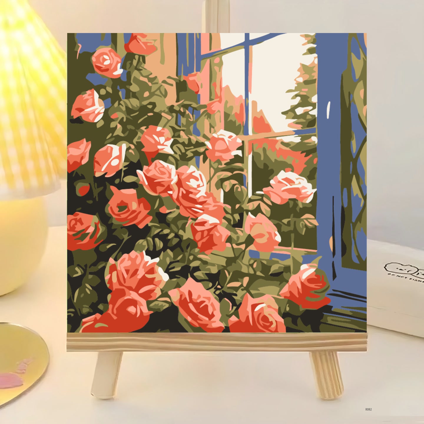 数字油画海边玫瑰花diy花卉手工填色治愈系油彩画涂色丙烯画画 到手价¥1.88
