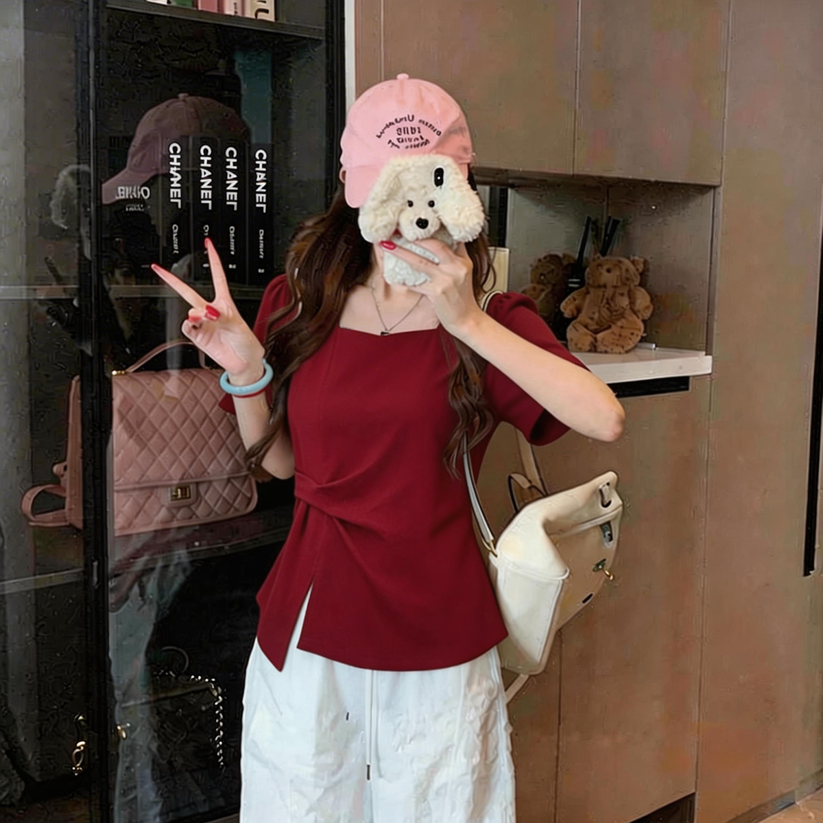 小个子微胖大码方领不规则短袖女夏季新款设计感不规则小众上衣 到手价¥49.90