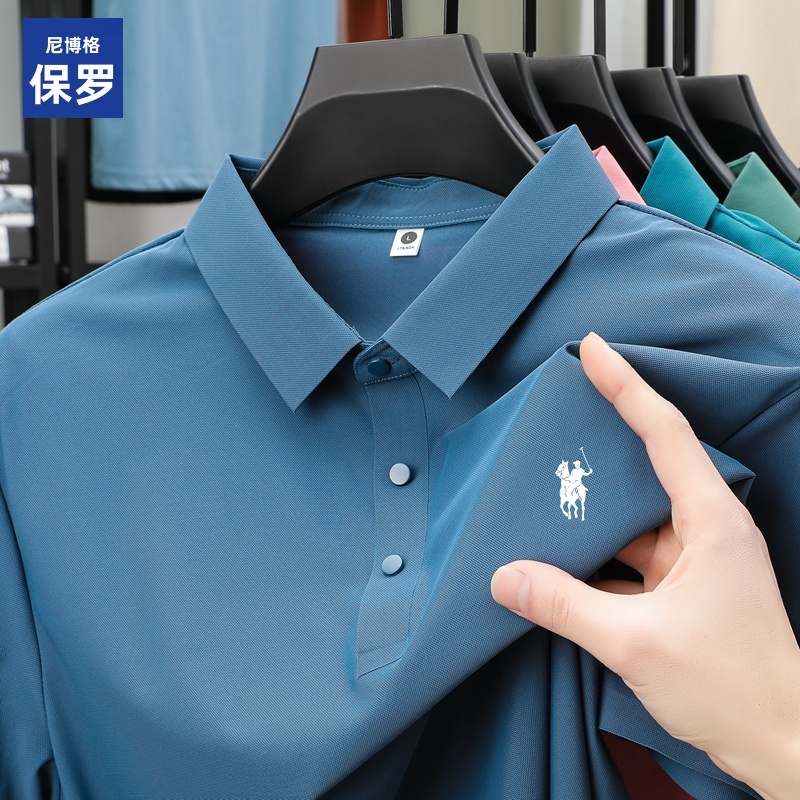 尼博格·保罗夏季新款男士冰丝速干POLO衫商务翻领无痕短袖T恤 到手价¥39.90