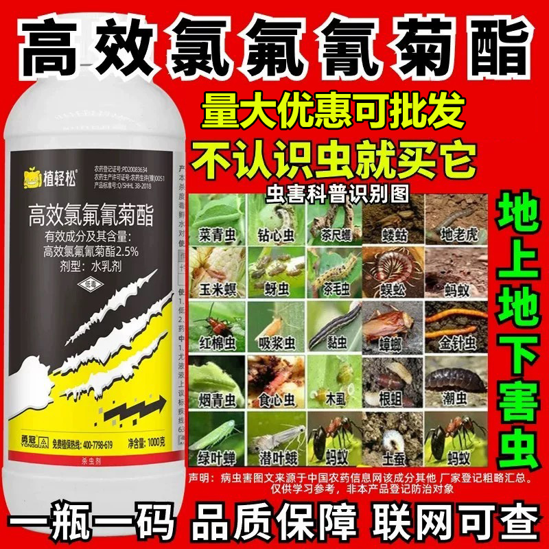 高效氯氟氰菊酯农用杀虫剂蚜虫菜青虫蚜虫棉铃虫植物杀虫剂正品 图片 1