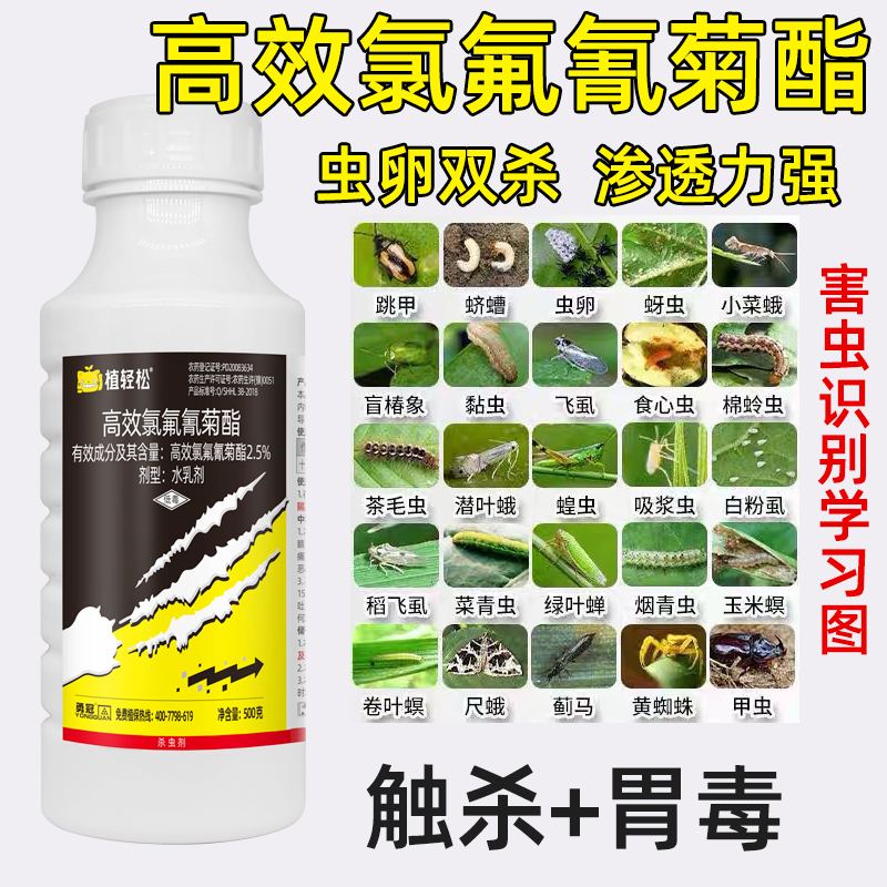 高效氯氟氰菊酯农用杀虫剂蚜虫菜青虫蚜虫棉铃虫植物杀虫剂正品 图片 4