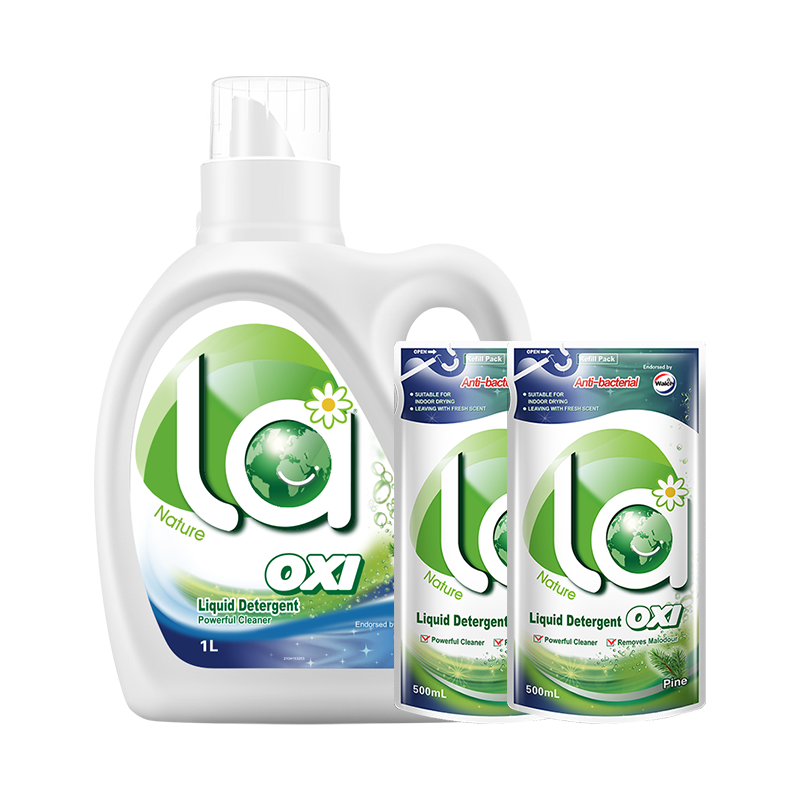 威露士La有氧洗衣液1L*1瓶+500ml*2袋洁净抑菌清新多效洗衣液 到手价¥31.60