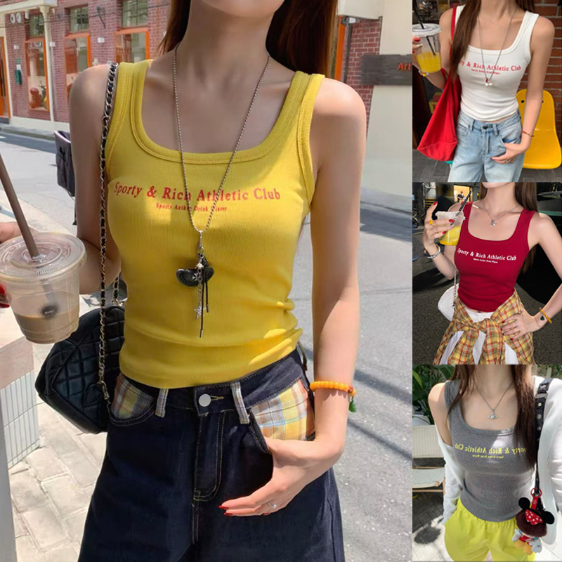 工字美式印花背心女内搭外穿夏季新款酷辣显瘦小吊带无袖上衣7257 到手价¥19.99