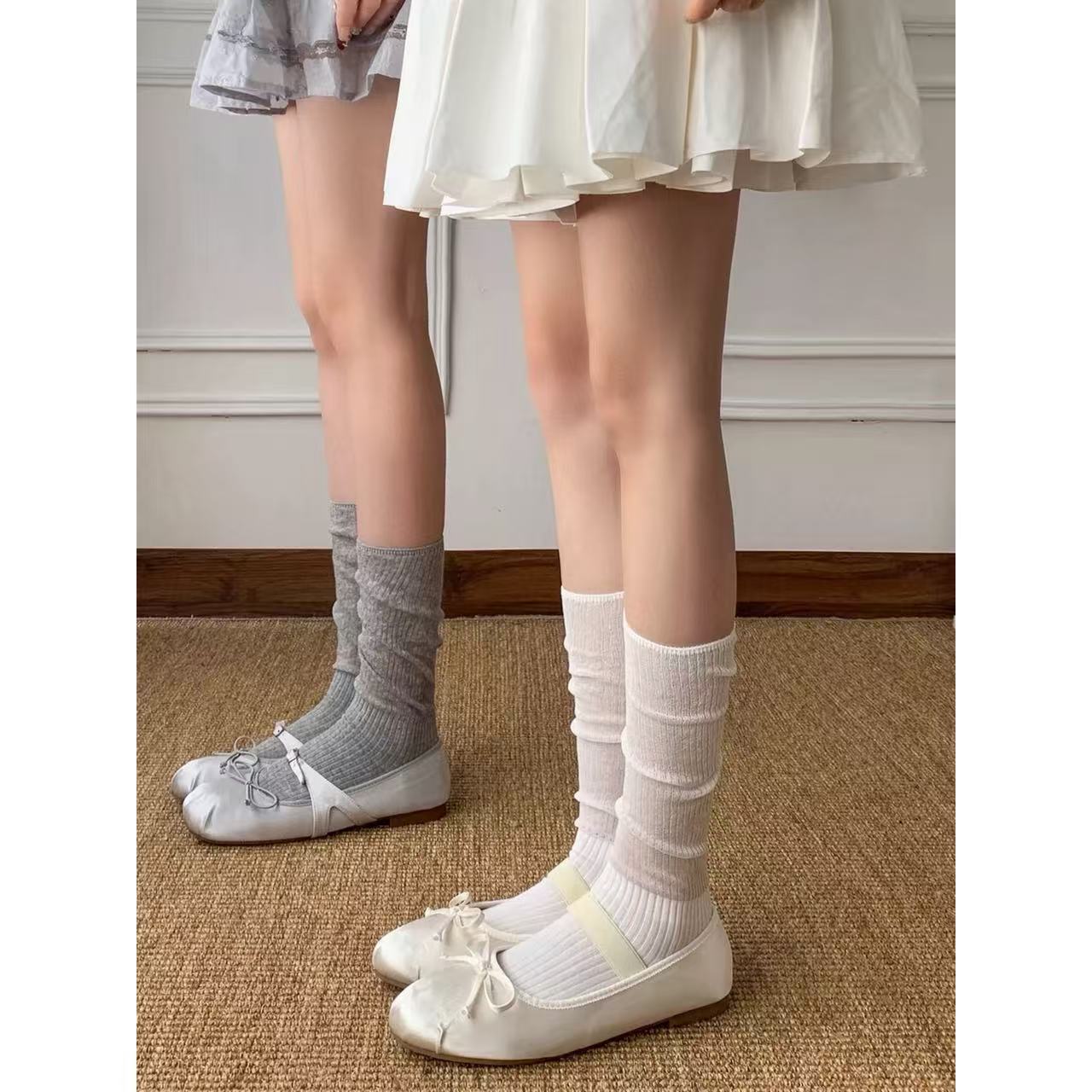 【杜凤专属】DAJ袜子女小腿袜拼接堆堆袜高筒薄款显瘦潮袜B808 到手价¥9.99