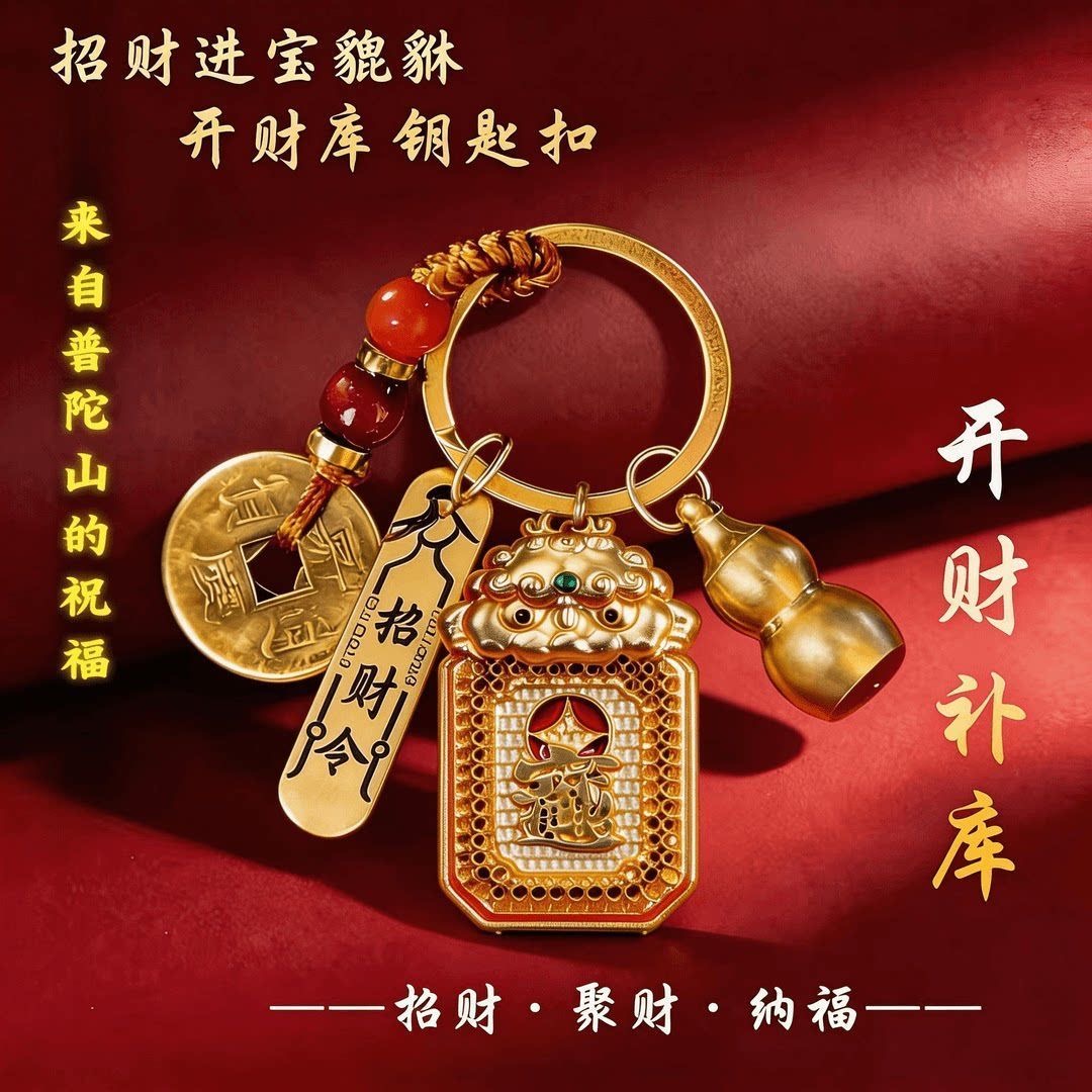 【顺熙阁】2026年新款祝福招财进宝抱钱貔貅钥匙扣吉祥挂件 到手价¥39.90